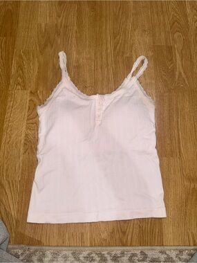 Light Pink Lace-Trim Cami Tank Top